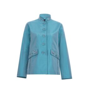 經典立領真絲外套